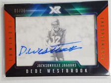 DeDe Westbrook 2017 Panini XR Luminous Endorsements Autograph 5/25 SP Auto card