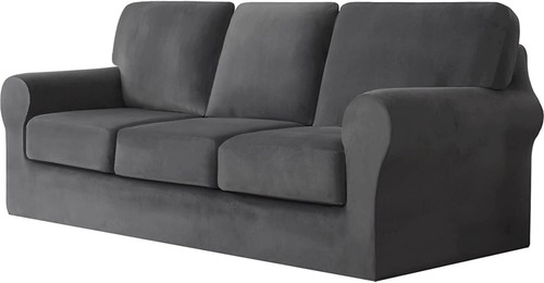 Armchair Covers 1/2/3 Seater 3/5/7 Piece Set Thick Stretch Velvet Sofa Slipcover - Picture 16 of 109