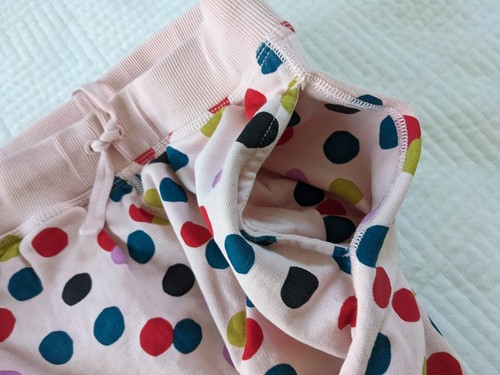 Hanna Andersson Girls Youth Sweatpants 12 Pink Polka Dot French Terry Cotton - Picture 5 of 9