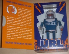 Futurama URL Police Robot Action Wind-Up Tin Toy The Box Some Wear