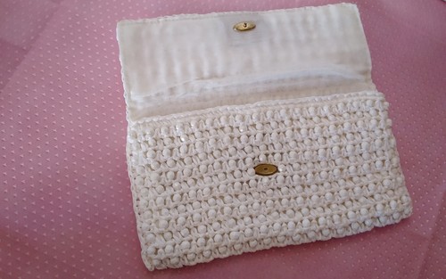 Vintage White Beaded 60's Clutch Purse Mod Retro 10”x5” Made Italy The Broadway - Picture 10 of 18