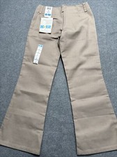 k12 Gear Girls Khaki Pants Size 7 Flare Leg Tan School Uniform NWT K 12 New