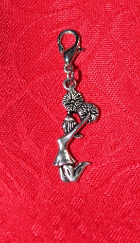 CHEER ANTIQUE SILVER CHARM - CHEERLEADER - MEGAPHONE - NECKLACE - SPORTS - Picture 24 of 37