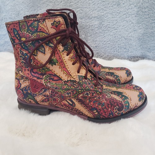 Josef Seibel Leather Print Sanja 01 Boots Carmin NEW NIB Womens Size 37 Faux Fur - Picture 7 of 13