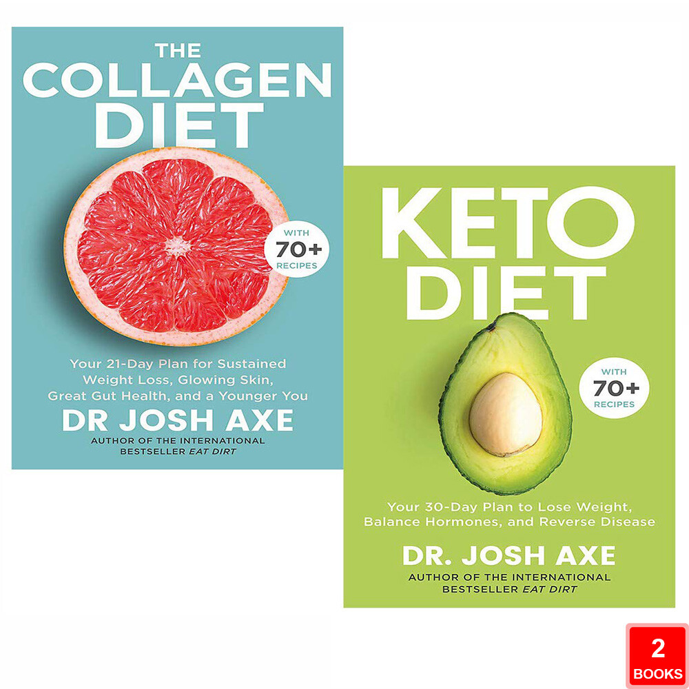 Dr Josh Axe 2 Books Collection Set Collagen Diet, Keto Diet Paperback NEW