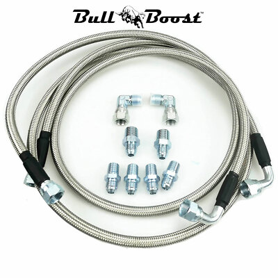 Performance Transmission Cooler Hoses Lines Kit Braided SS AN6 52'' GM Chevy Ford
