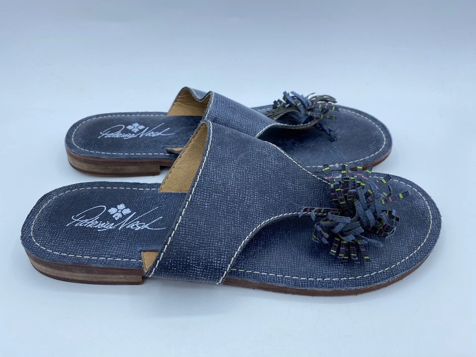 Sandalias Patricia Nash Franca Borla Cuero Tooled Azul Talla 9 Foto 3 de 4