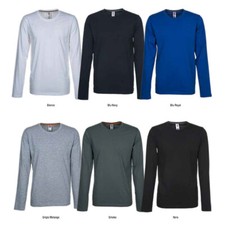  t-shirt maglia maglietta uomo cotone manica lunghe taglie forti girocollo over