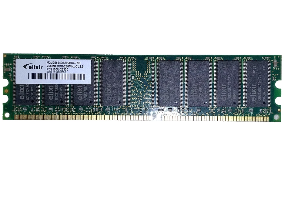 LOW, Low Price! Elixir PC 2100 256MB DDR 266 MHz Non-ECC, Unbuffered RAM Module - Image 2 of 4