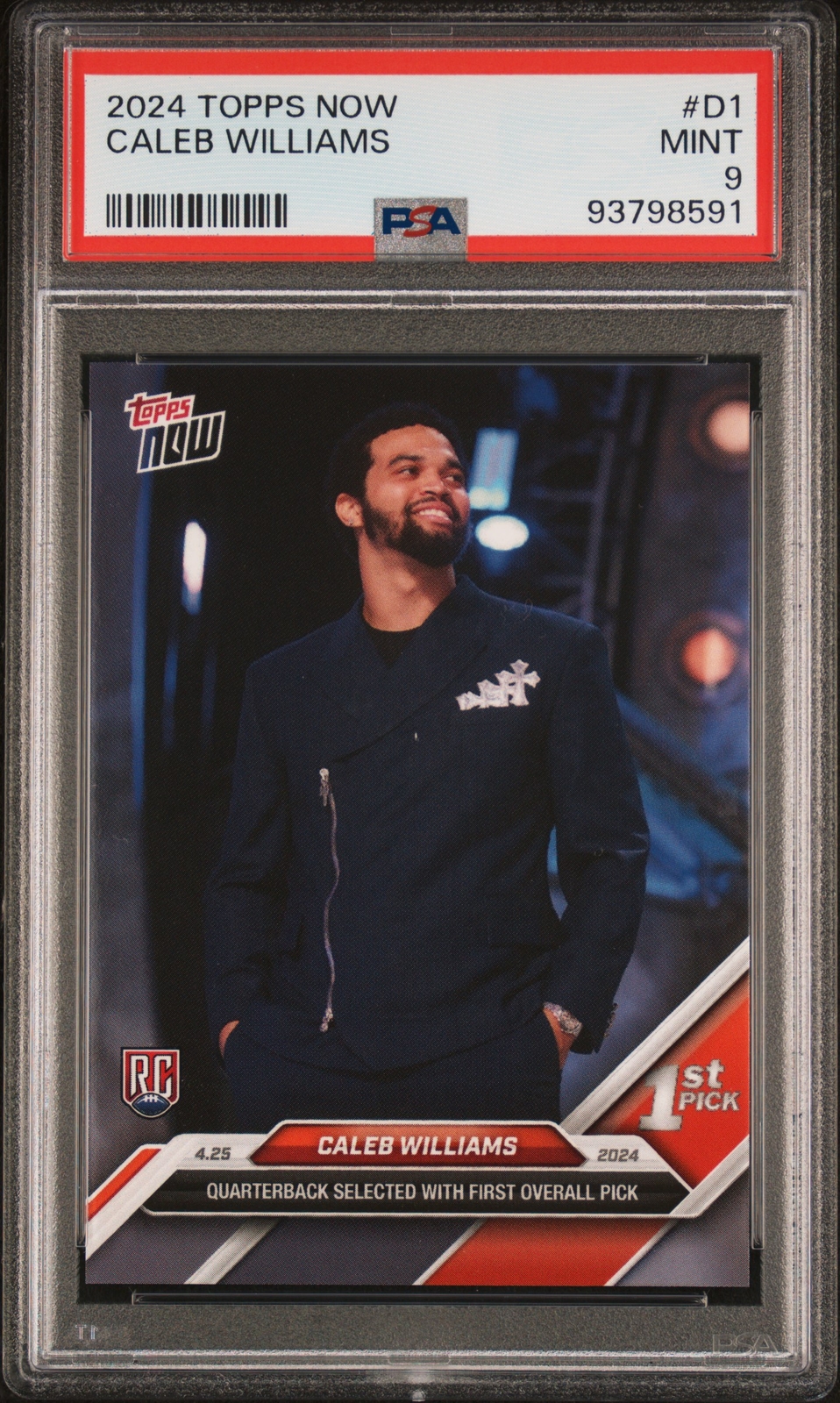 2024 TOPPS NOW #D1 CALEB WILLIAMS ROOKIE RC PSA 9