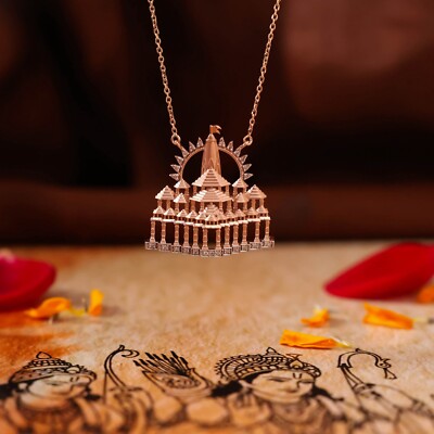 Ram Mandir Design 14K Gold Diamond Chain Pendant For Women By Senco  Gold