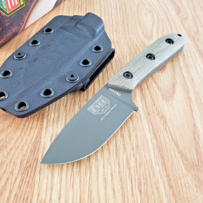 ESEE Pacaya Fixed Knife 3'' CPM-3V Carbon Steel Full Tang Blade Micarta Handle