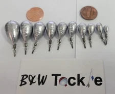 Tear Drop Shot Line Grip Swivel Weights Sinkers 1 oz  through  1/8 oz ~ 10 sizes