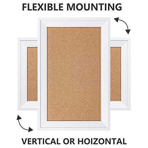 Cork Board Bulletin Board 11 x 17 inch with White Frame Rectangle Decorative - Picture 3 of 6