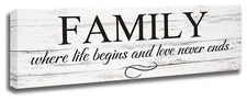 Family Wall Decor Home Sign - Family Signs for Home Decor, Living Room Wood F...