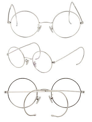 Retro mens Antique Vintage Round Gold Silver Wire Rim Eyeglass Frames Spectacles