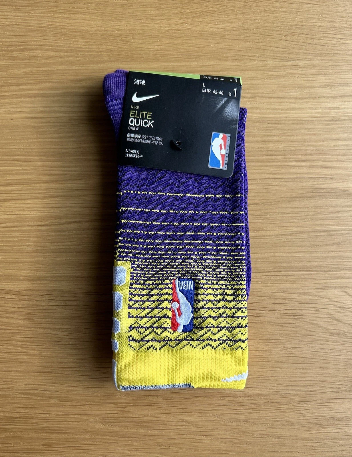 Calze Nike NBA Elite Quick Crew sbiadite LA viola giallo EU42 46