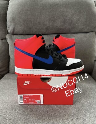 Size 7Y - Nike Dunk High Knicks Royal Crimson Black GS with Receipt DB2179-001