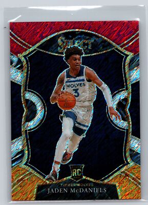 2020-21 Panini Select #88 Jaden McDaniels Red White Orange Flash