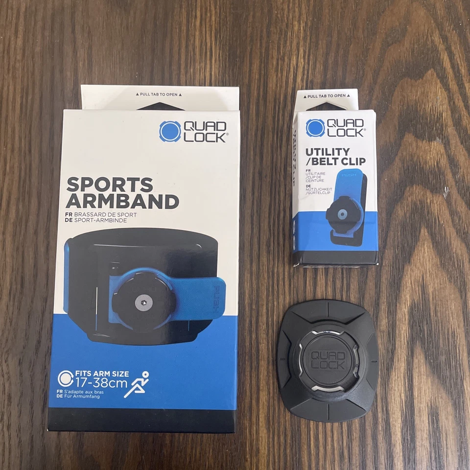 QUAD LOCK Running Sports Armband + Utility/Belt Clip + Universal Adapter - NEW - Image 2 of 4