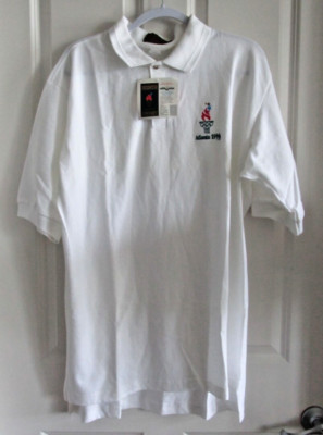 Vintage 1996 Atlanta Olympic Game Collection White Polo Shirt Size X Large NWT