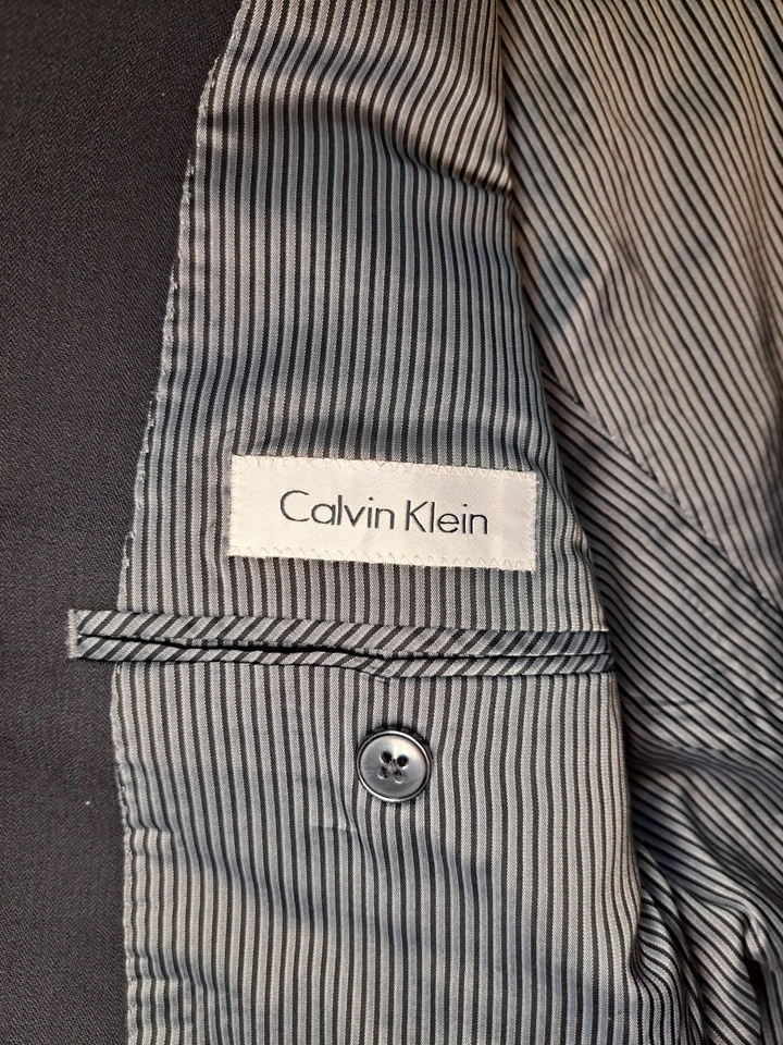 Calvin Klein Blazer Mens 42R Black Gold Buttons Sport Coat Suit Jacket - Image 2 of 4