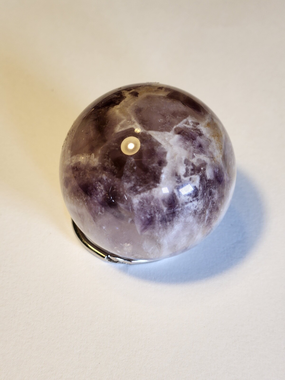 Purple and Quartz Fluorite Sphere 99g 39mm Natural Crystal Lot 373