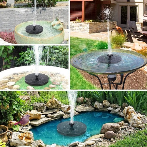 Mejorada 1.4W Energía Solar Baño Pájaro Fuente Bomba Jardín Flotante con 6 Boquillas - Imagen 5 de 8