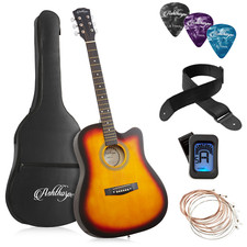 41-inch Beginner Cutaway Acoustic Guitar Package - Starter Kit w/ Tuner, Gig Bag