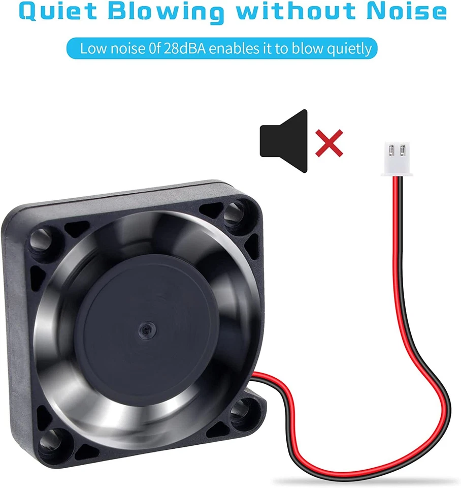 4Pcs 24V 40mm Cooling Case Fan 4010 40x40x10mm DC Mini Silent 3D Printer 2-Pin - Image 3 of 4
