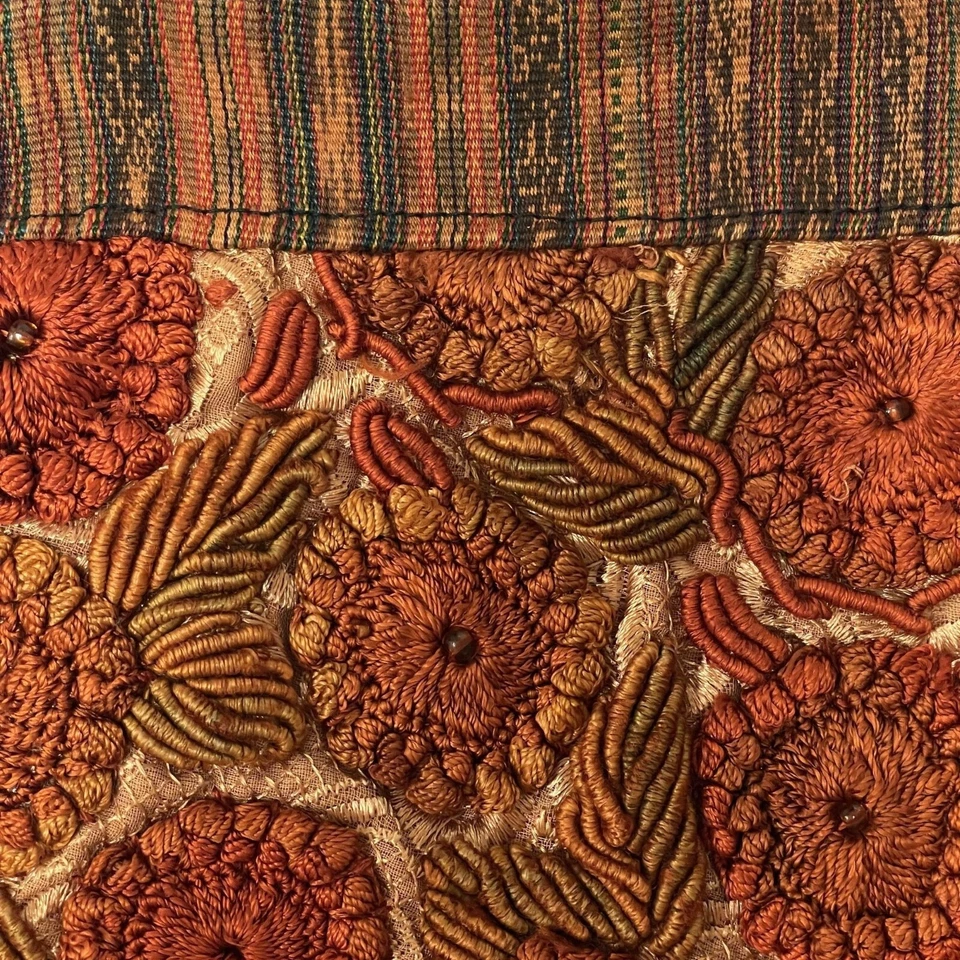 Bolso Bandolera HIPPIE de Hombro HECHO A MANO Tapiz de Cobre Óxido Años 50 60 De Colección Foto 3 de 4