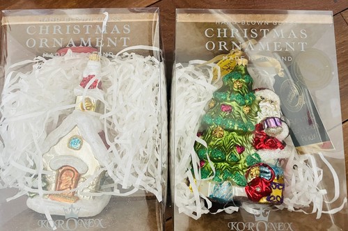 Koronex Ornamento Natale Edizione Limitata Vetro Soffiato a Mano Pupazzo di Neve Casa Babbo Natale