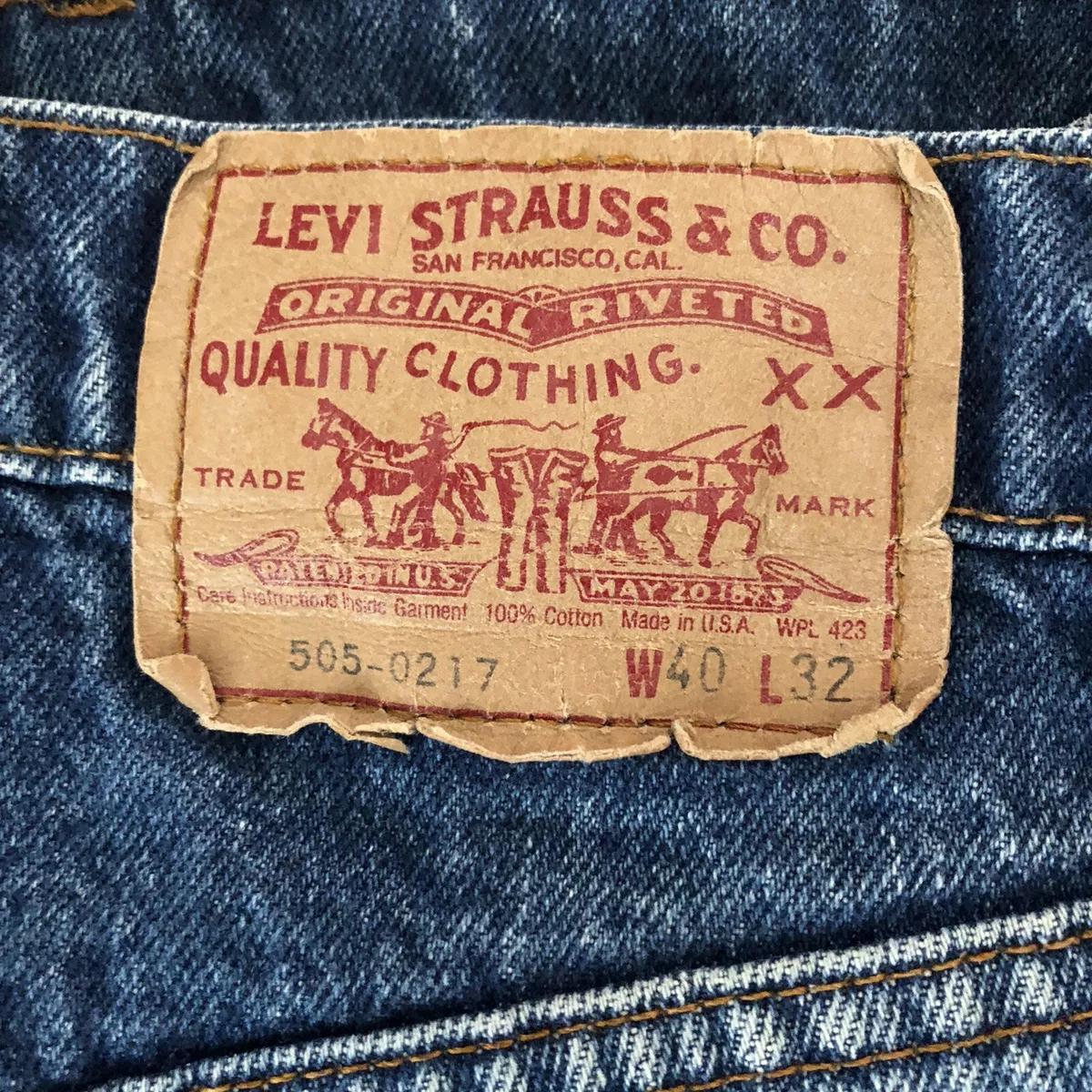 Vintage Levis 505 0217 Red Tab Jeans - Made in USA 80s - 40x32