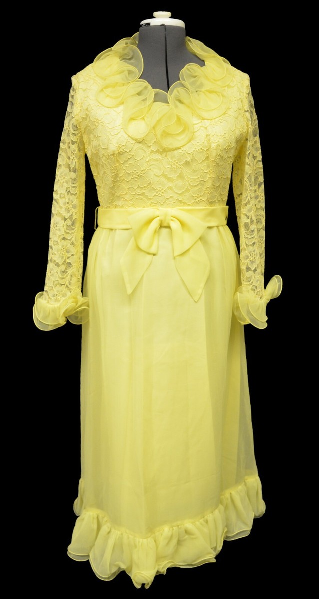 chinese dress ladies Vintage 1920's Pale Yellow Dress main image 1