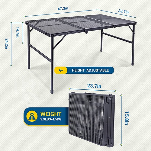 Camping Table, Table for Grill Outdoor Table Outdoor Cooking Table Picnic Tables - Picture 11 of 26
