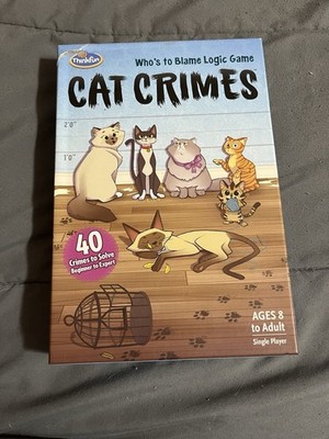 CAT CRIMES Who's to Blame Logic Game Think Game 40 crimes to solve age 8+