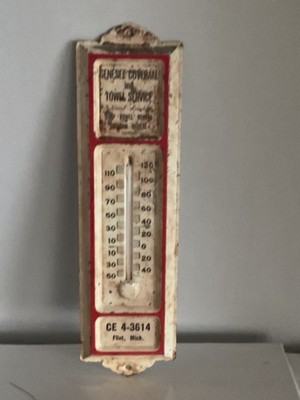 Vintage Genesee, coverall and towel service advertising thermometer