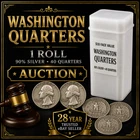 $10 Face 90% Silver Washington Quarters Roll Pre-1965 Junk Silver