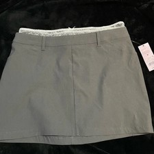 Wild Fable Women's Peek-A-Boo Lace Stretch Mini-Skirt - Gray Size Large