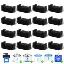 16 Pack Cat Water Fountain Sponge Filters, Replacement Foam Pre-Filter Black