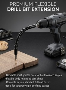 Bendable Drill Bit Extension with Magnetic Holders - Enhanced Tool Compatibility