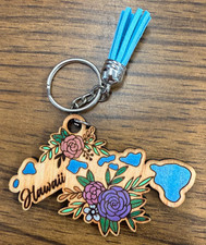 Handmade Hawaii Keychain Floral Design Tassel - All 50 States Available
