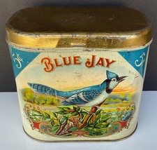CIGAR TIN BLUE JAY ORRISON BETHESDA OHIO 5 CENT LITHOGRAPH TOBACCO ANTIQUE RARE