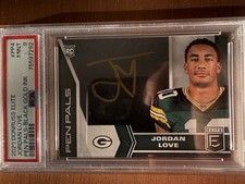2020 Donruss Elite Jordan Love Pen Pals Black Gold Ink PSA 9 (RC, Auto) Packers