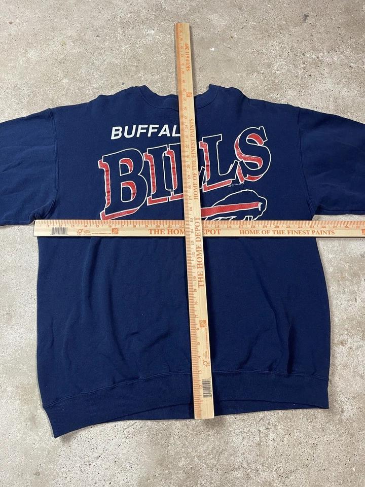 Sudadera De Colección Años 90 NFL Buffalo Bills Fútbol Cuello Redondo Para Hombres XL Nueva York Azul Marino Foto 3 de 4