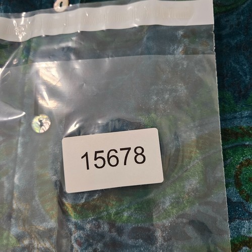 Soft Surroundings Velvet Shirt Top Women Medium Button Up Long Sleeve Green Tone - Afbeelding 9 van 9