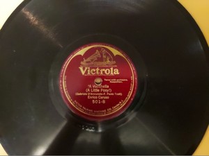 Early 20s VICTROLA 1-Sided 78/ENRICO CARUSO..Tenor w. Orchestra.. Neapolitan../E