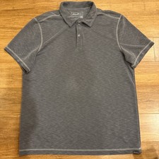 Eddie Bauer Travex Polo Shirt Mens Size TL Large Short Sleeve Logo Gray