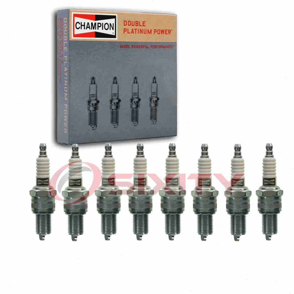 8 pc Champion Double Platinum Spark Plugs for 1968-1969 GMC K35 K3500 Pickup vb