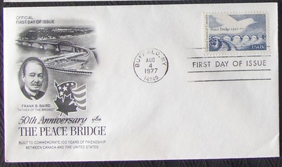 US FDC 50TH ANNIVERSARY OF PEACE BRIDGE 1977